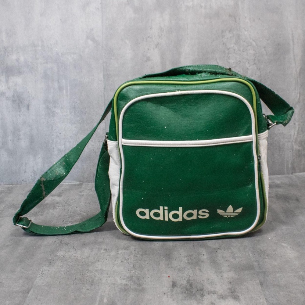 Vintage‎ 1990's Adidas  Faux Leather Forest Green Shoulder Bag